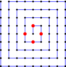 grid with points and spiral